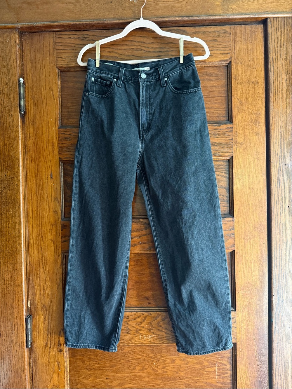 LEVI’S Balloon Leg High Waisted Jeans 100% Cotton Zipper Fly Faded Black 27